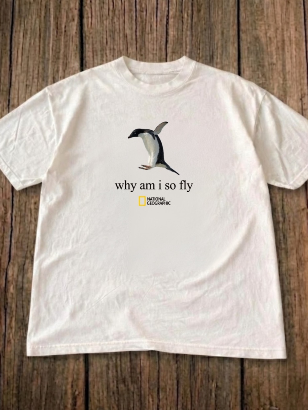 National Geographic White Penguin 'Why Am I So Fly' Tee